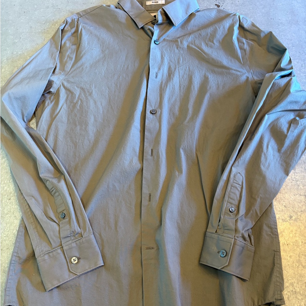 Express Men's Slate Button-Up Shirt